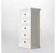 Commode Bois Blanc 5 tiroirs Collection LEIRJFORD HT130  - Commode - Chambre à coucher - Lecomptoirdesauthentics