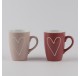 Lot de 6 Mugs Coeurs Rose et Fuschia. - Vaisselle - Art de la table - Lecomptoirdesauthentics