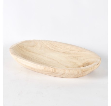 Coupe ovale en bois Paulownia Long. 28,5 cm -  - Lecomptoirdesauthentics