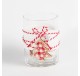Photophores Lot de 2 en verre décor sapin bois et tissu rouge et blanc - Décoration de Noël  - Lecomptoirdesauthentics