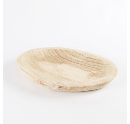 Coupe ovale décoratif en bois 38x5x28 cm -  - Lecomptoirdesauthentics