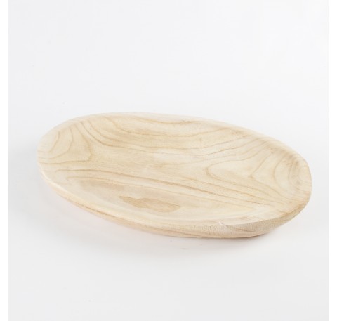 Coupe ovale décorative en bois 33x5x28 cm