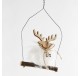 Suspension de Noël renne sur balançoire bois 18 cm - Décoration de Noël  - Lecomptoirdesauthentics