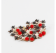 Set de 12 RENNES décoratives en bois avec pompon rouge -  - Lecomptoirdesauthentics