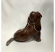 Bloque porte chien assis simili cuir marron -  - Lecomptoirdesauthentics