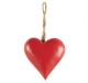 Coeur en bois Rouge 7,5 cm  - Décoration de Noël  - Lecomptoirdesauthentics