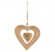 Coeur en bois avec coeur suspendu 20 cm  - Décoration de Noël  - Lecomptoirdesauthentics