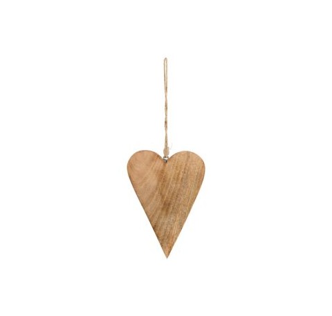 Coeur en bois allongée 26 cm 