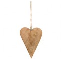 Coeur en bois allongée 26 cm 