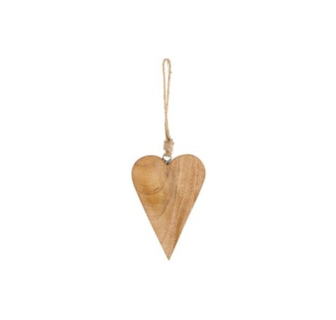 Coeur en bois allongée 16 cm 