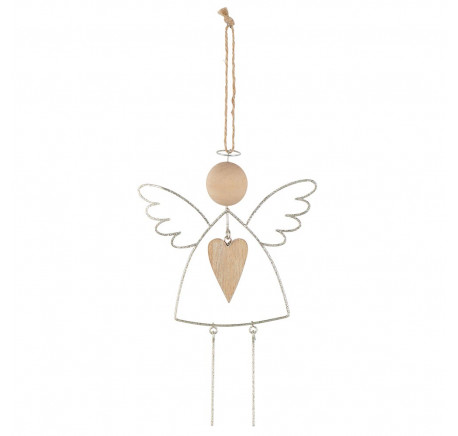 Suspension Ange en métal avec coeur - Décoration de Noël  - Lecomptoirdesauthentics