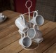 Porte TASSE avec 6 MUG Collection DOLCEVITA céramique grise  - Vaisselle - Art de la table - Lecomptoirdesauthentics
